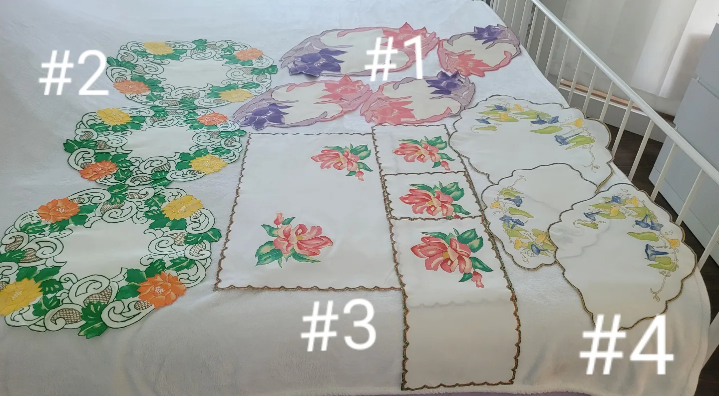 Vintage Floral HAND PAINTED table mats image indicator(10)