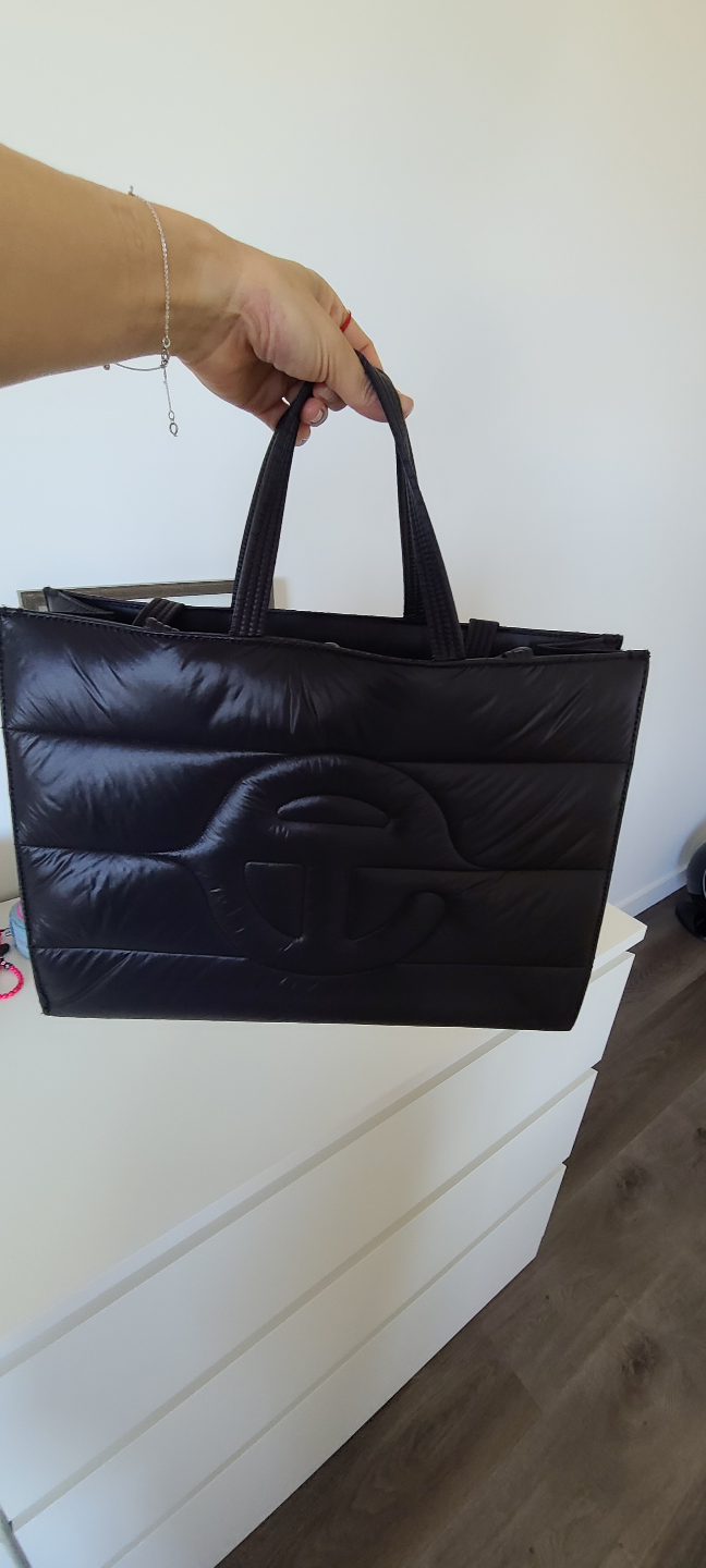 #freecycle Tote Bag - Black Quilted Puffer Shoulder Bag