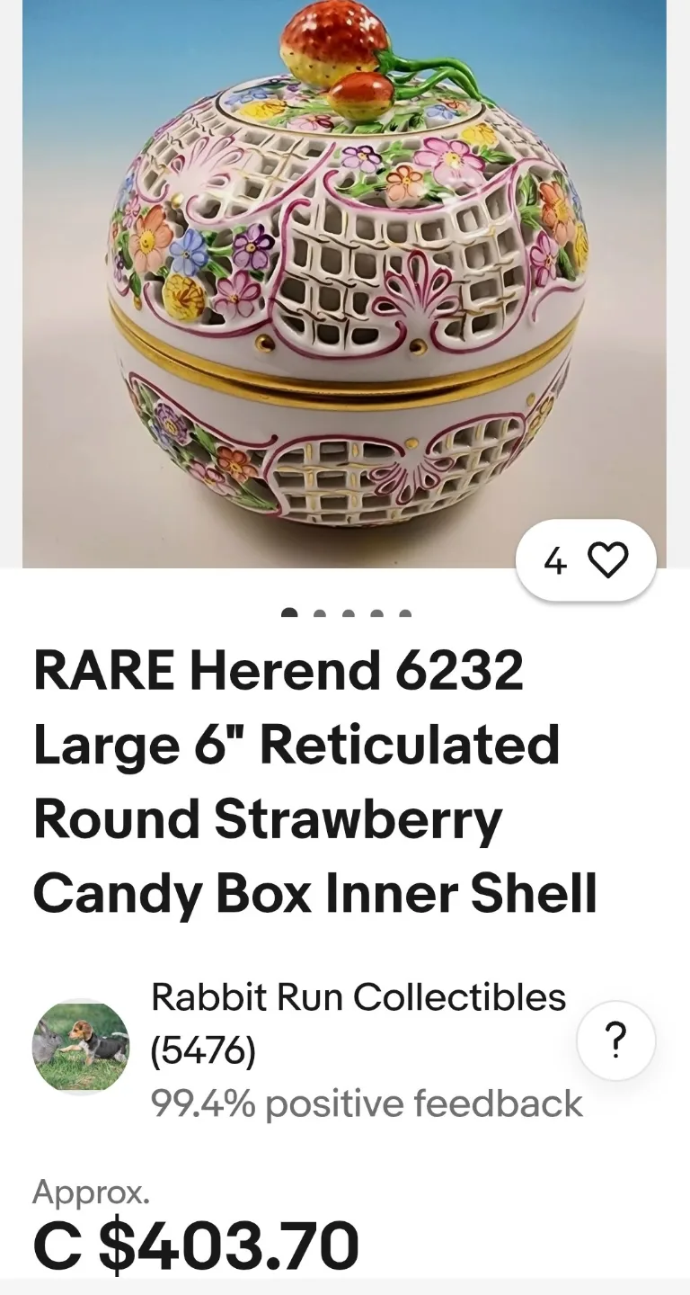 Herend Untique Porcelain  Candy Box from the 1943🧡 image indicator(5)