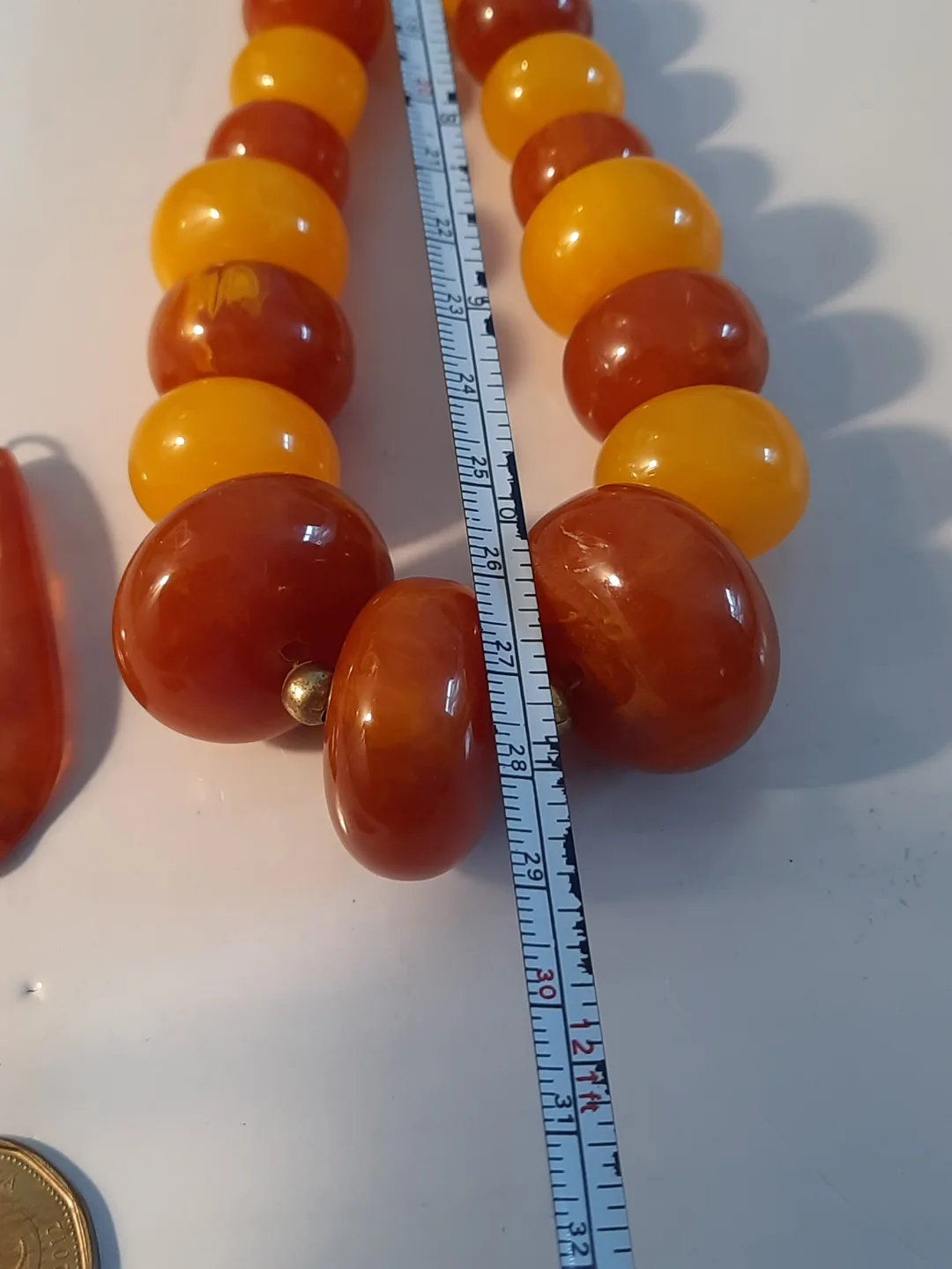 vintage neclase with 2 tone amber.and amber pendant image indicator(6)