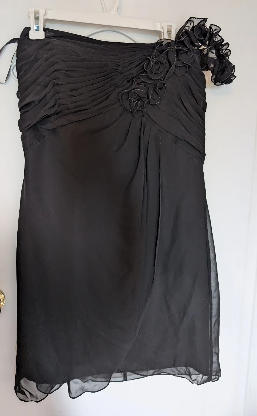 Black One-Shoulder Cocktail Dress Size 20 thumbnail