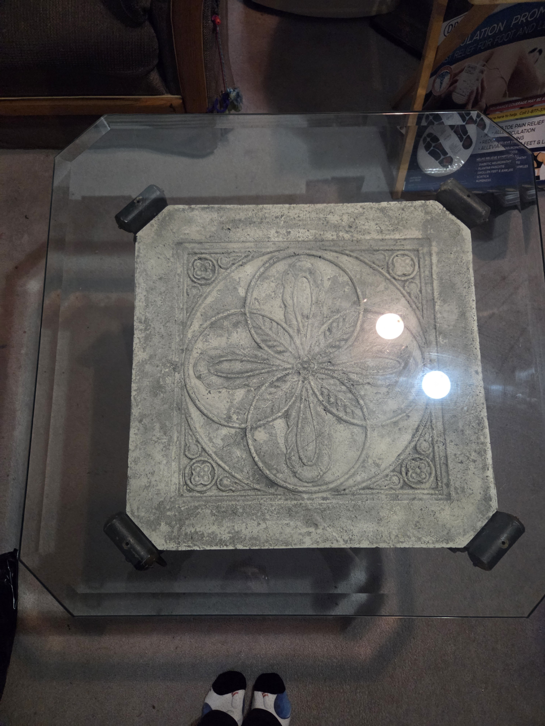 2 - Unique Glass Top end Tables with Lion Head Detail