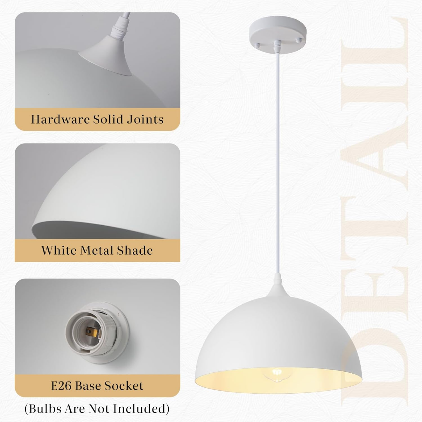 White Pendant Lights 11.8 inch (Brand New)