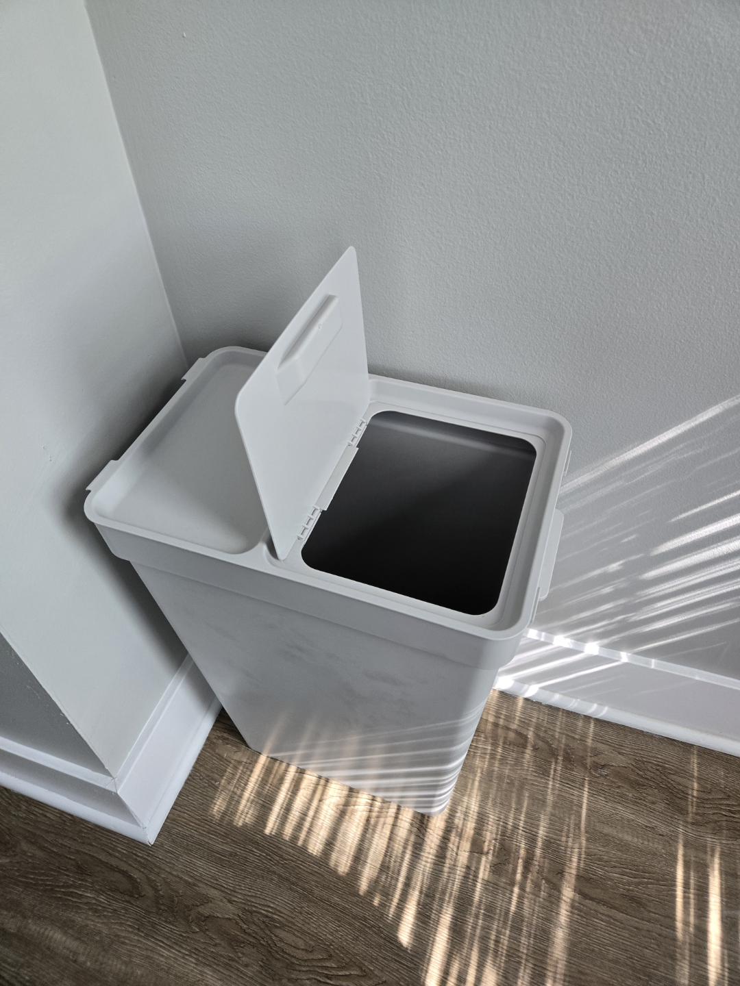 White Plastic Trash Can - photo 2