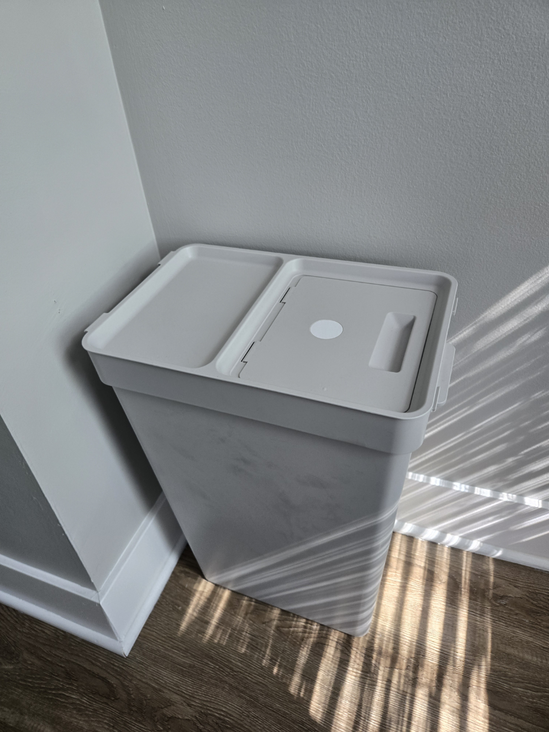 White Plastic Trash Can - photo 3
