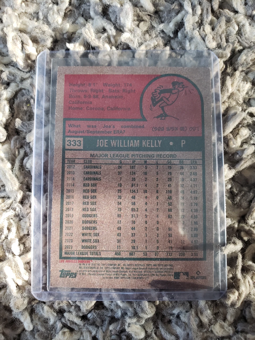 Joe Kelly Autographed Baseball Card 🏒 - photo 2
