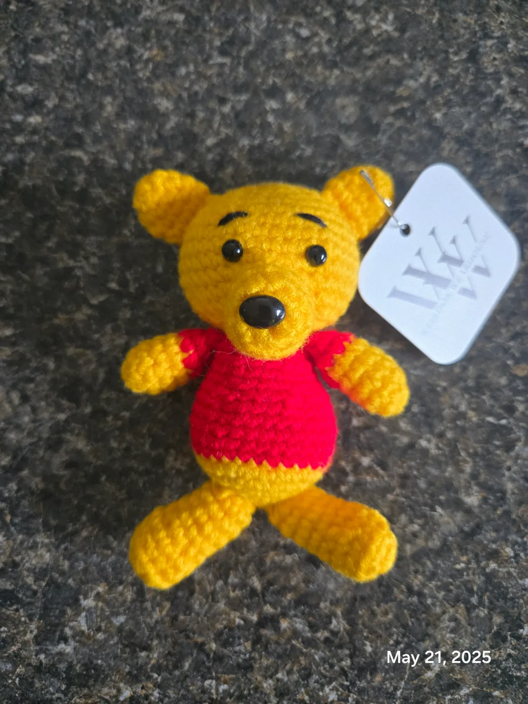 Handmade Crochet Winnie the Pooh Keychain thumbnail