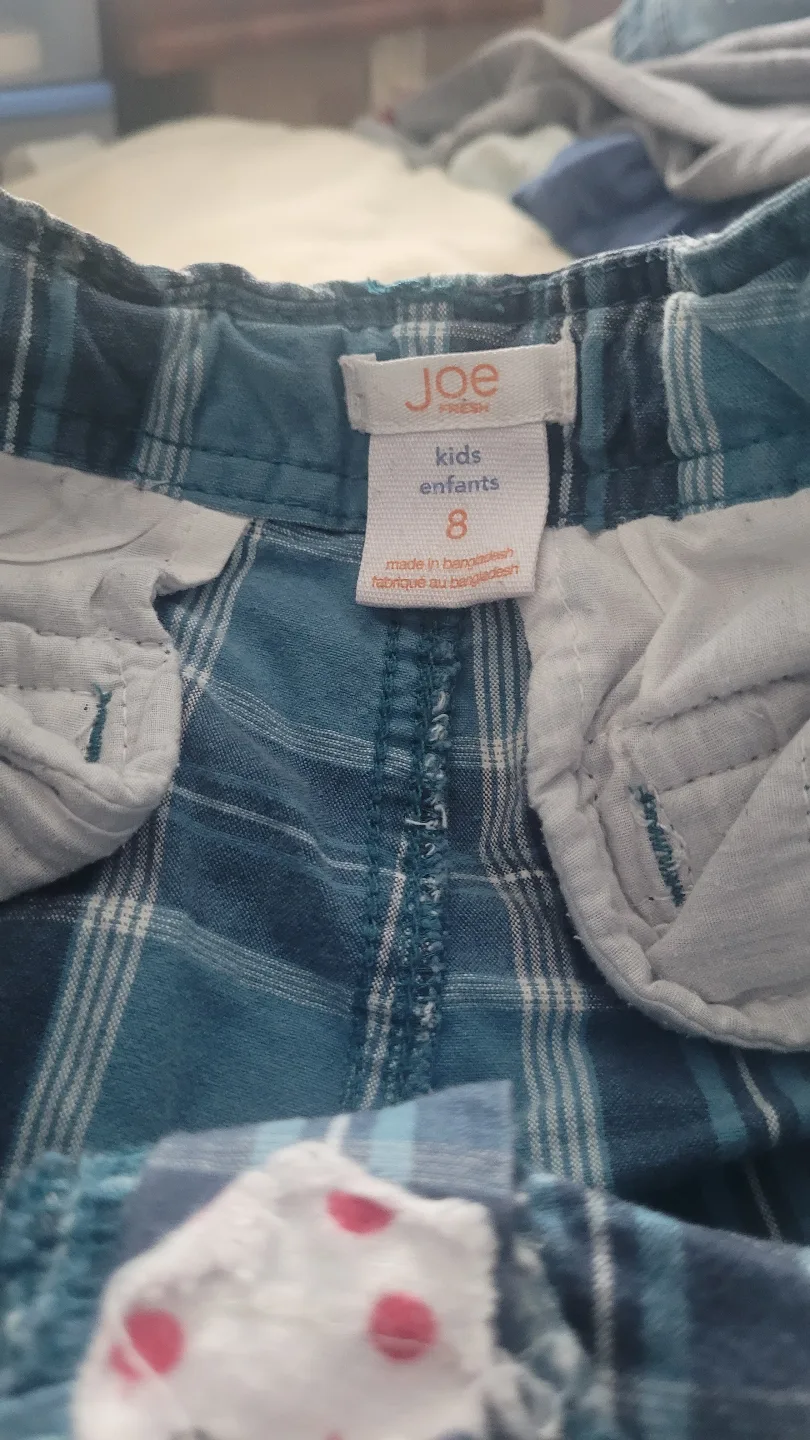 "🧡"Joe Fresh Kids Size 8 Blue Plaid Shorts image indicator(2)