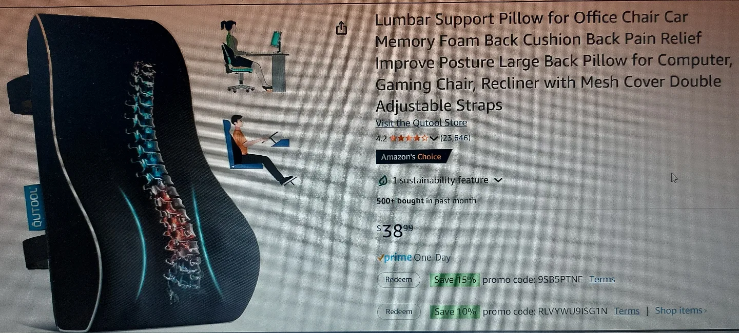 Lumbar Support Pillow - Back Pain Relief Cushion image indicator(4)