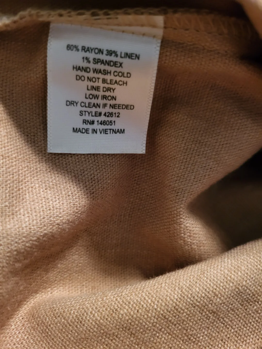 ❣️ Linen Blend Button-Down Jumpsuit Tan Overalls Size Small image indicator(9)