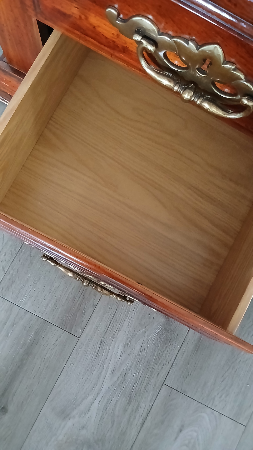 Dark Wood Two-Drawer Nightstand - photo 4