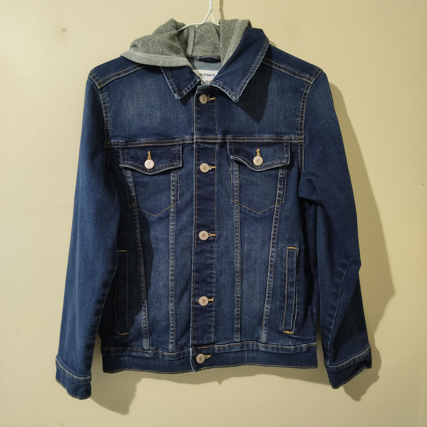 Old Navy Kids Size XL (14-16) Denim Jacket with Hoodie