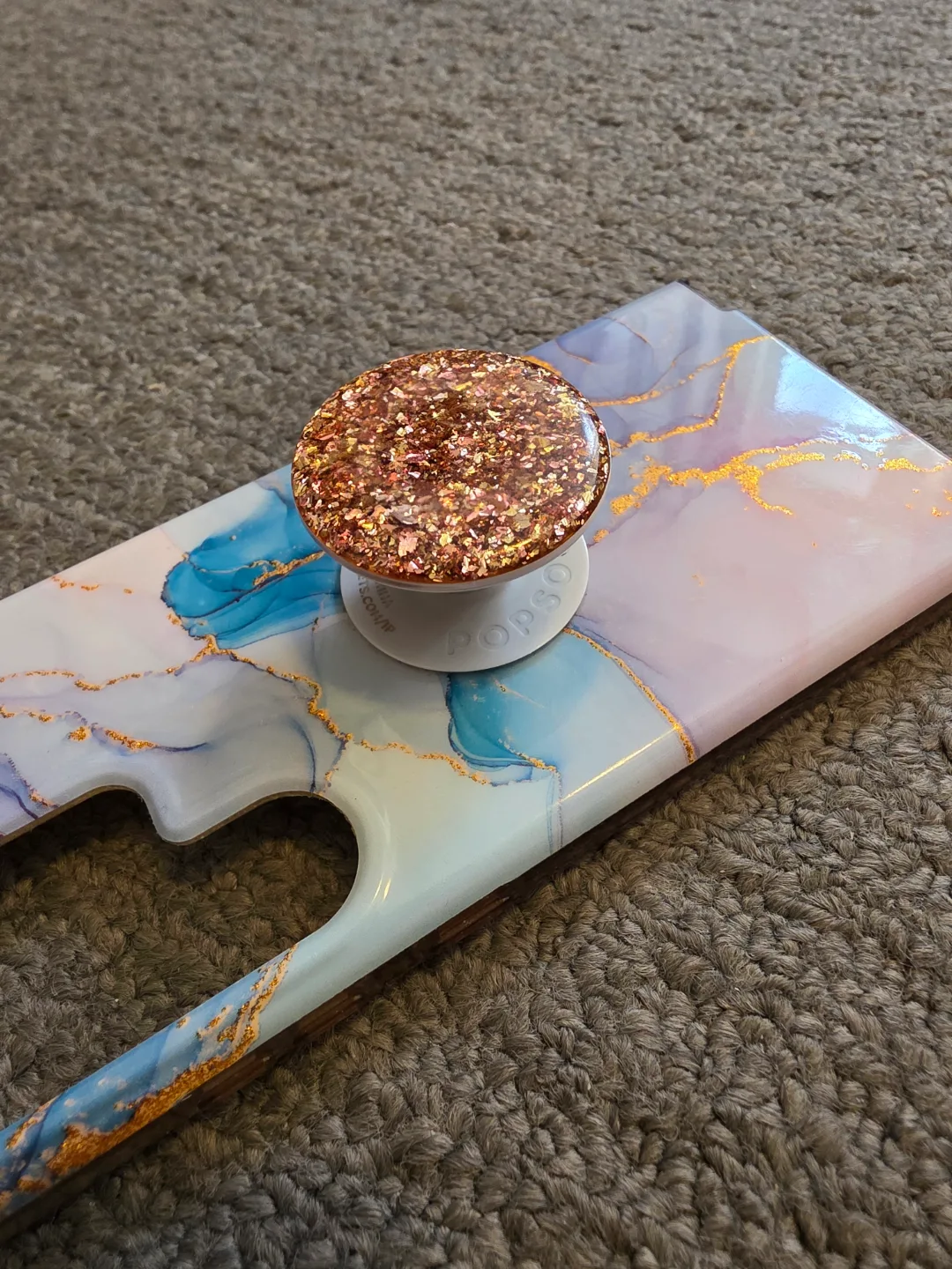 Samsung S24 Ultra Phone Case with Glitter Popsocket image indicator(5)