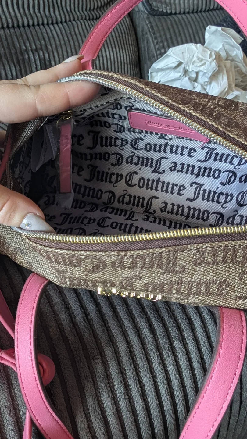 Juicy Couture Pink & Brown Barrel Bag Purse image indicator(5)