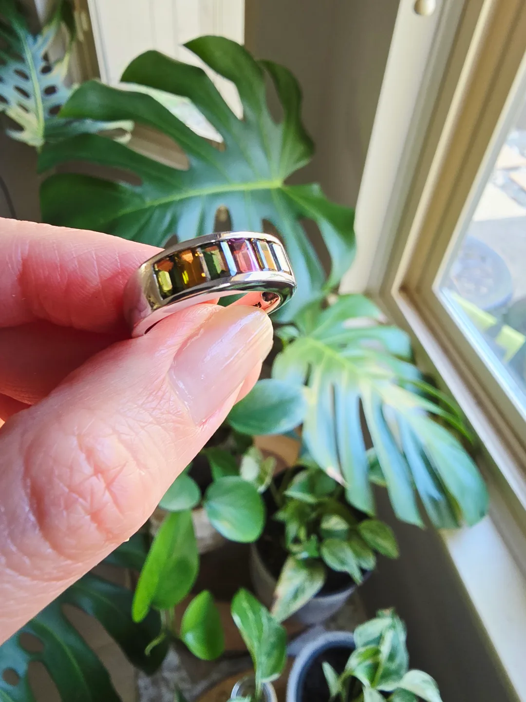 New Tourmaline natural gemstone sterling silver ring thumbnail