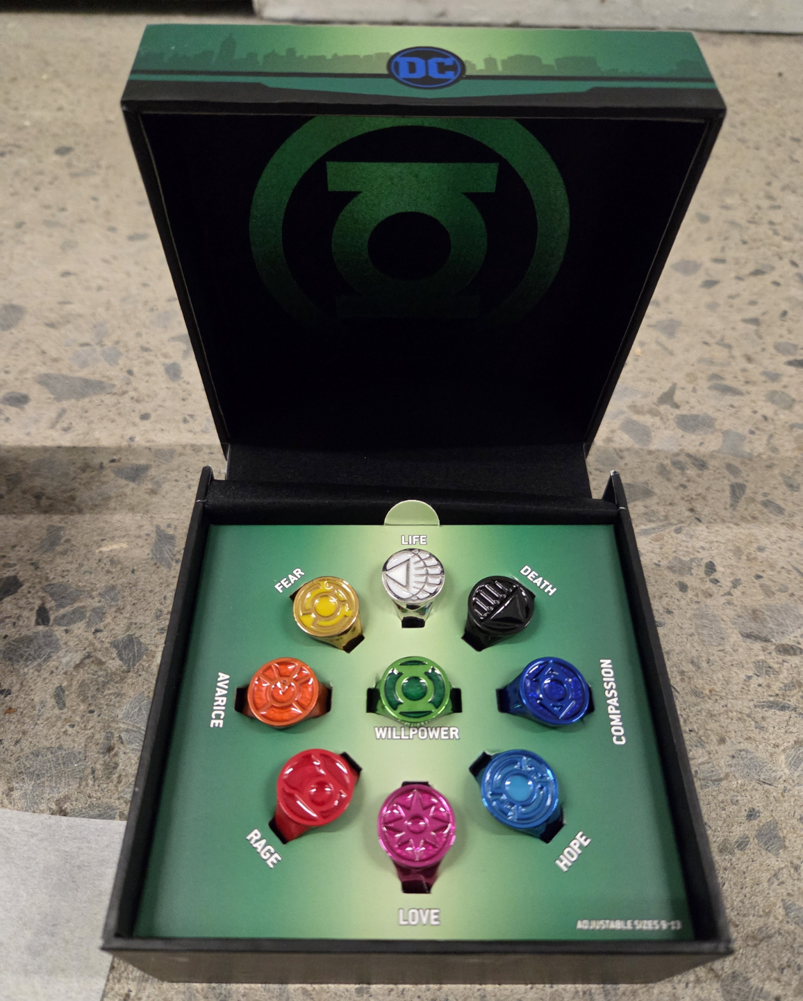 DC Comics Green Lantern Corps Ring Set