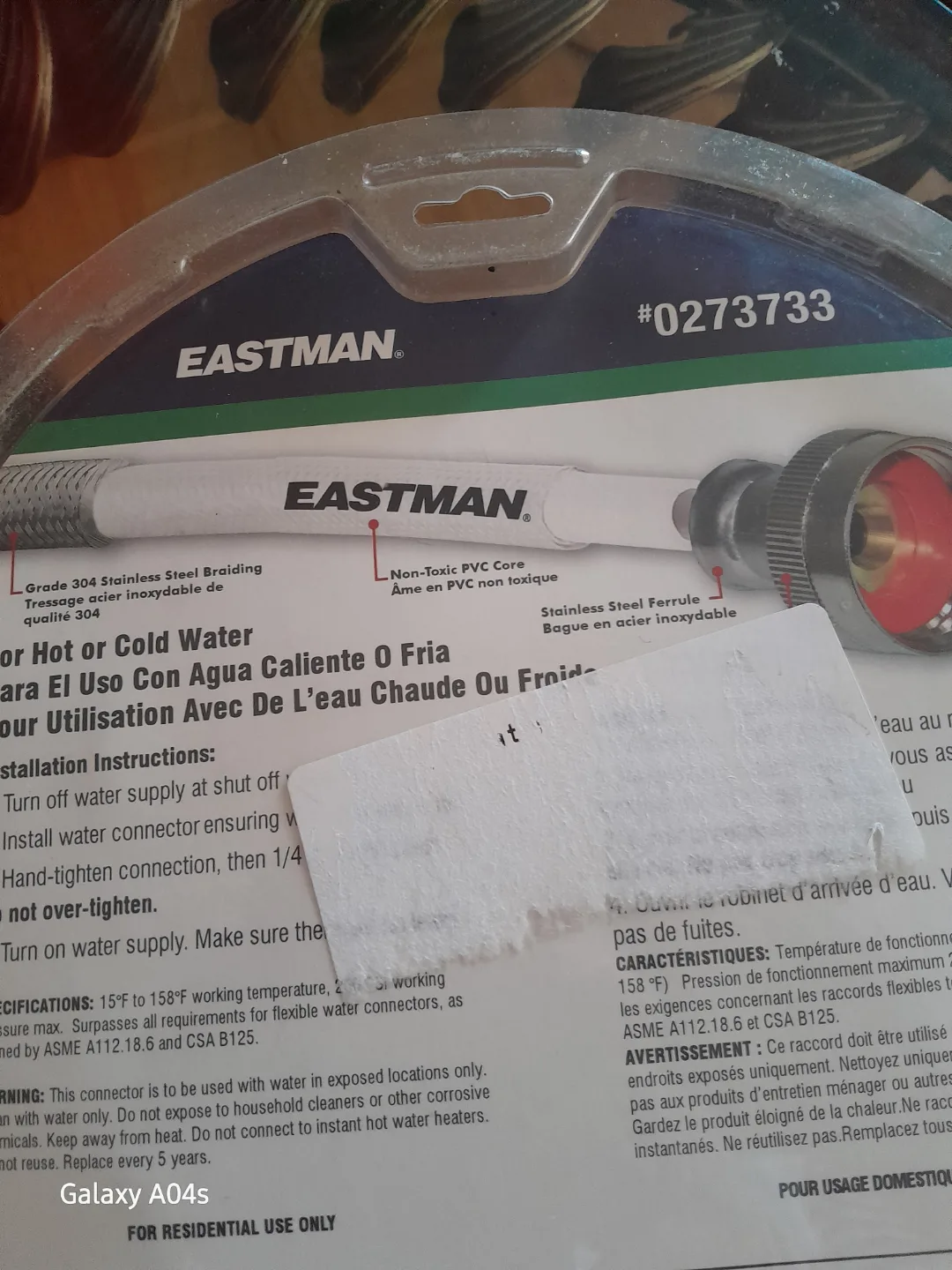 Eastman Steel-Flex Washing Machine Connector image indicator(6)