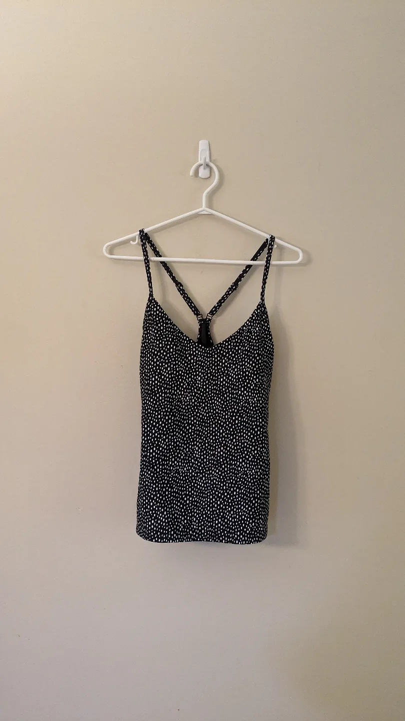 Roots Black and White Polka Dot bathing suit top Size 10 thumbnail