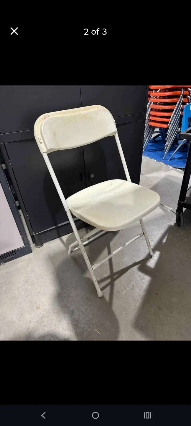JUNE SALE!!  Folding White Chairs - 200 Available image indicator(2)
