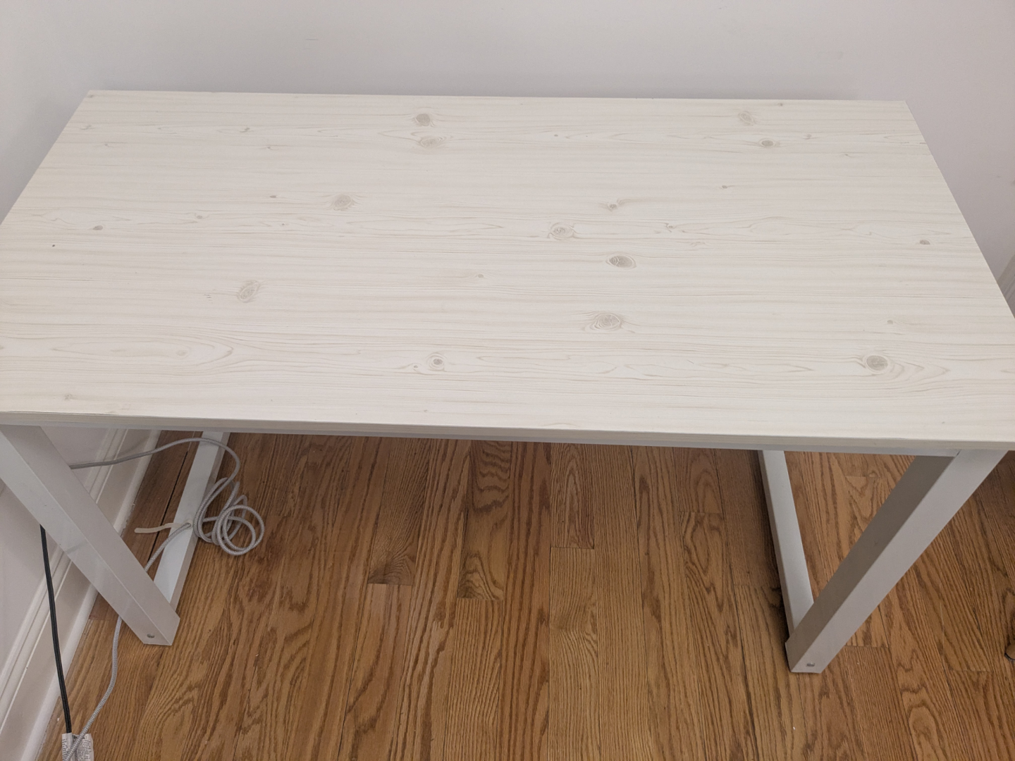 White Computer Desk with Light Wood Top - photo 5
