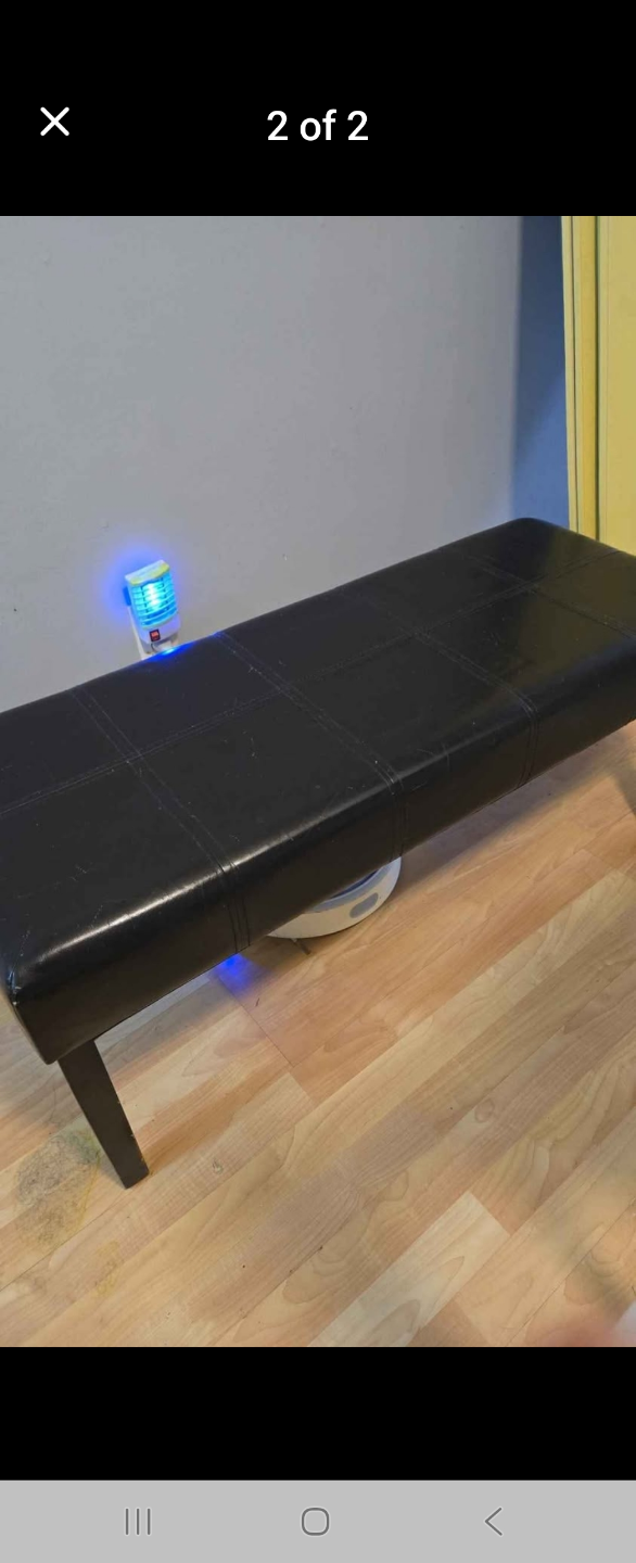 Black Leatherette Bench