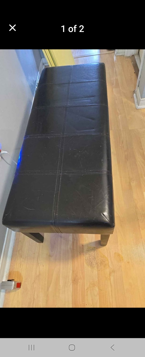 Black Leatherette Bench - photo 2