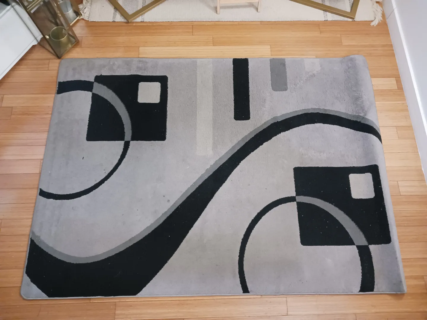 Large Modern Turkish Grey/Black Abstract Area Rug - 160 × 220 image indicator(6)