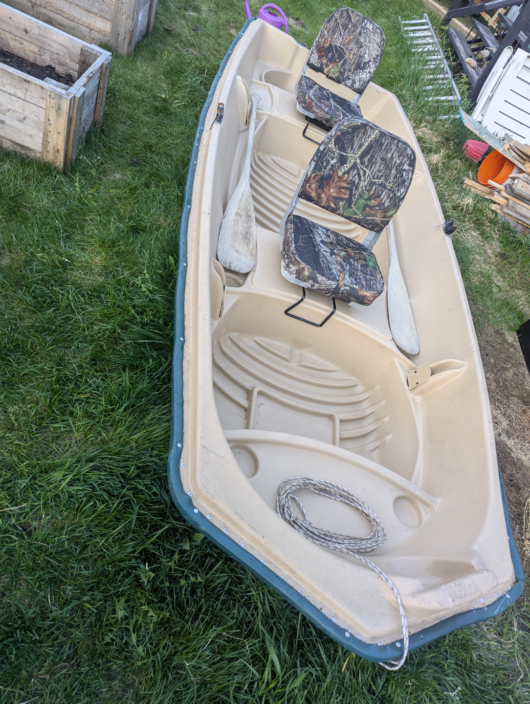Used 2-person Jon Boat with Camo Seats