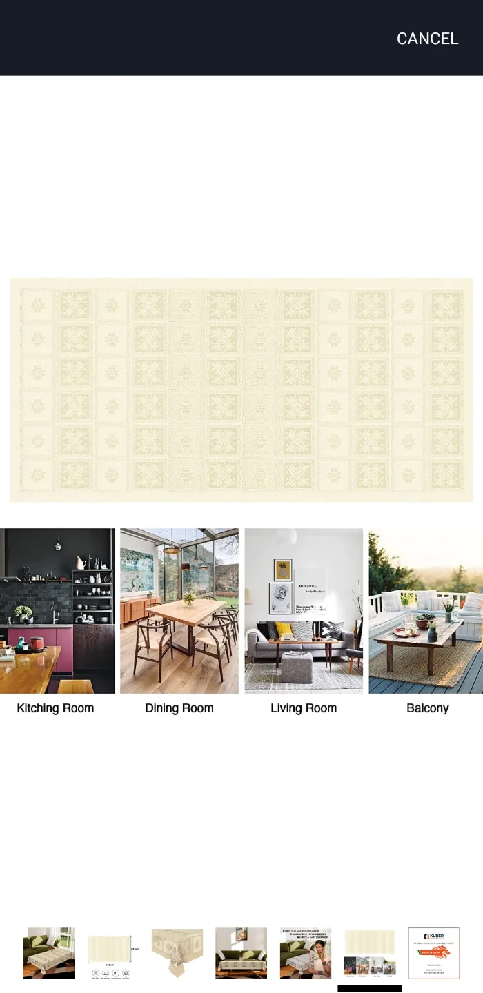 Cream Tablecloth - 60x40 Inches image indicator(3)