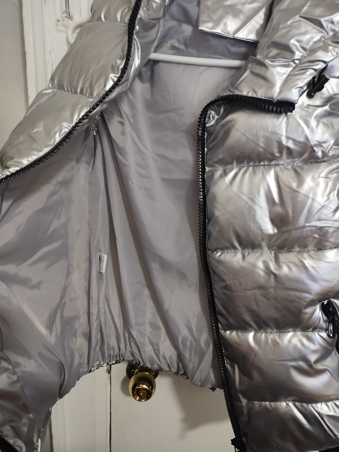 Silver Puffer Vest jacket with Hood - photo 2