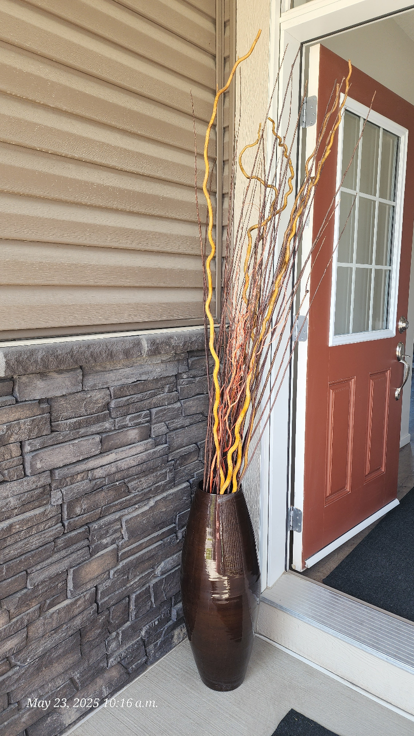 Tall Brown Vase with Decorative Branches - photo 2