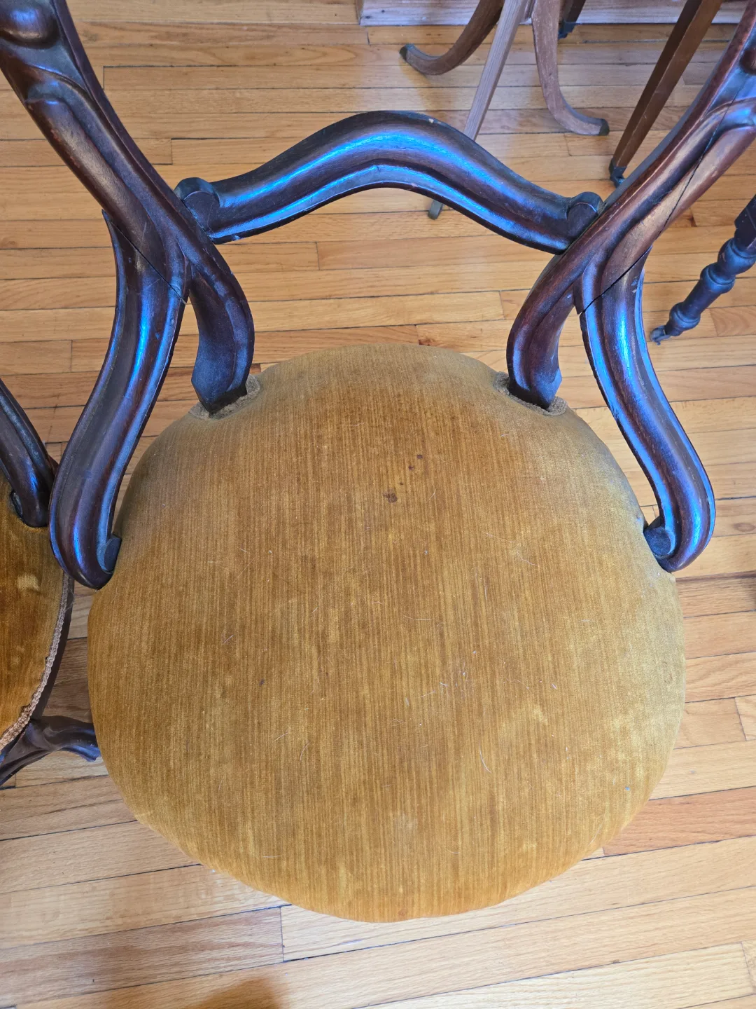 REDUCED - Antique Wooden Chairs - Set of Three image indicator(8)