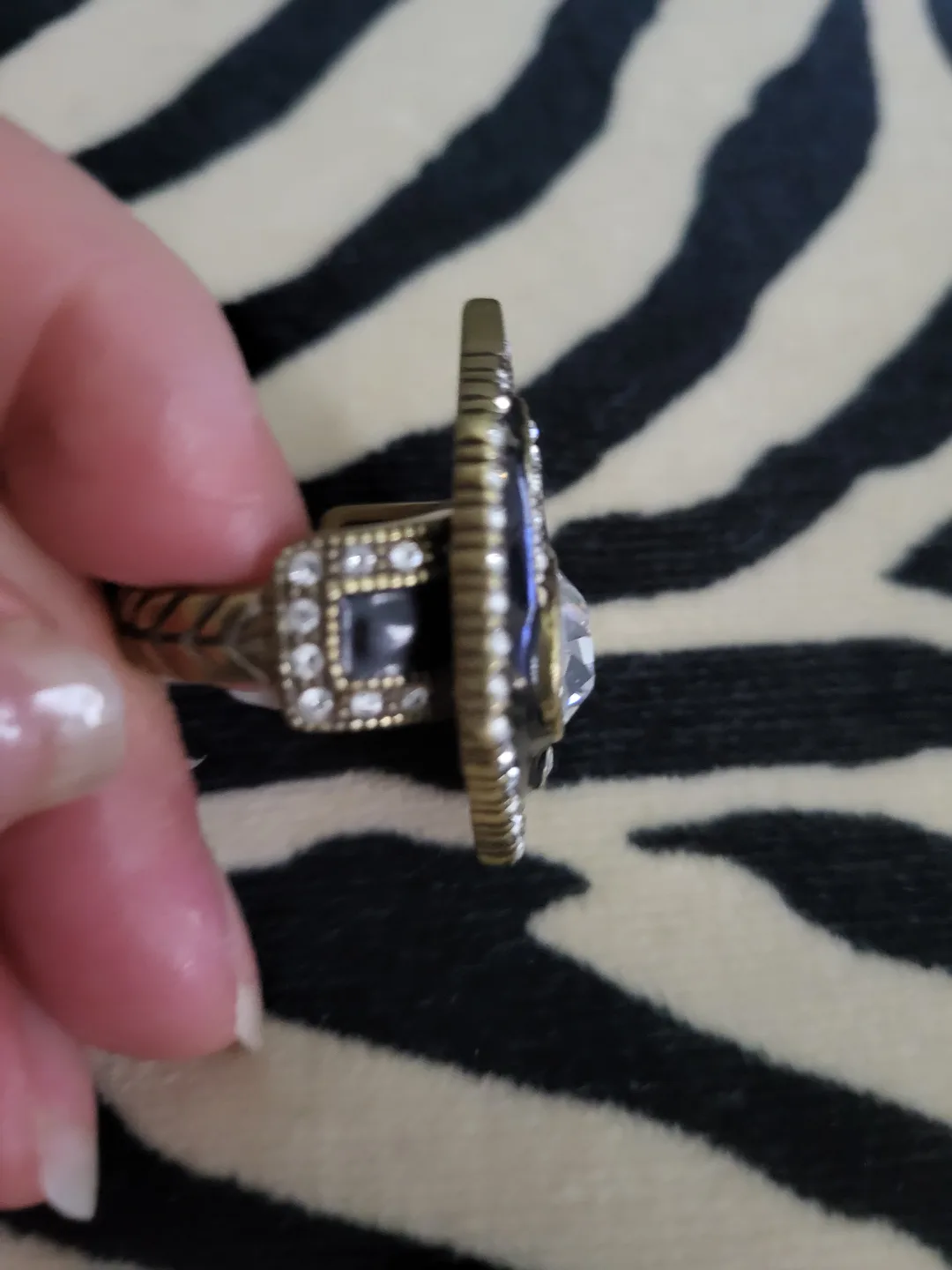 Heidi Daus Statement Ring - Black Enamel & Crystal image indicator(2)