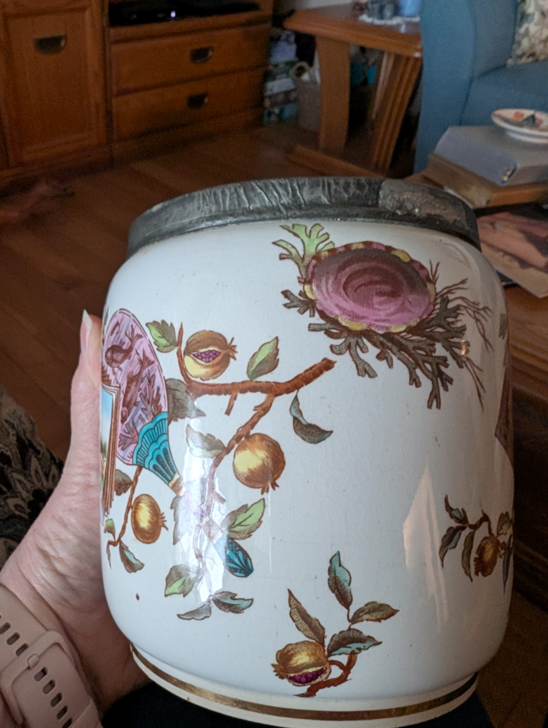 Antique F.W.G. Pomegranate Biscuit Jar - photo 3