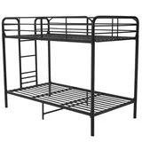 Metal Frame Bunk Bed Space-Saving, Black - photo 5