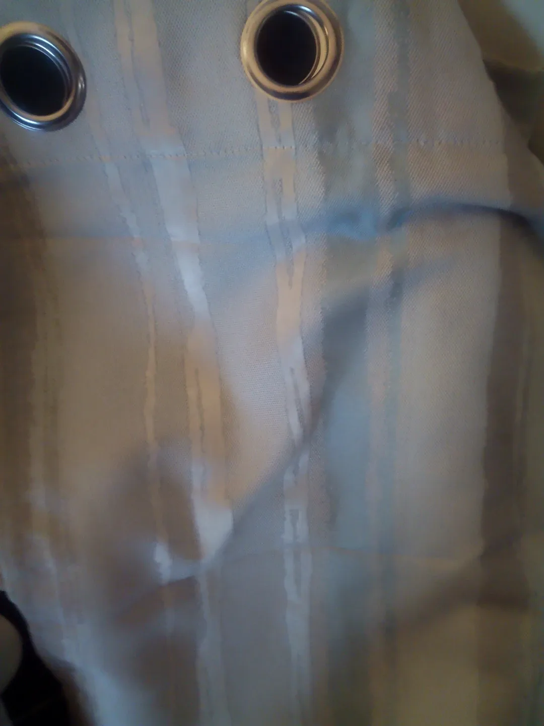 Pair of Light Grey Striped Curtains with Grommets image indicator(2)