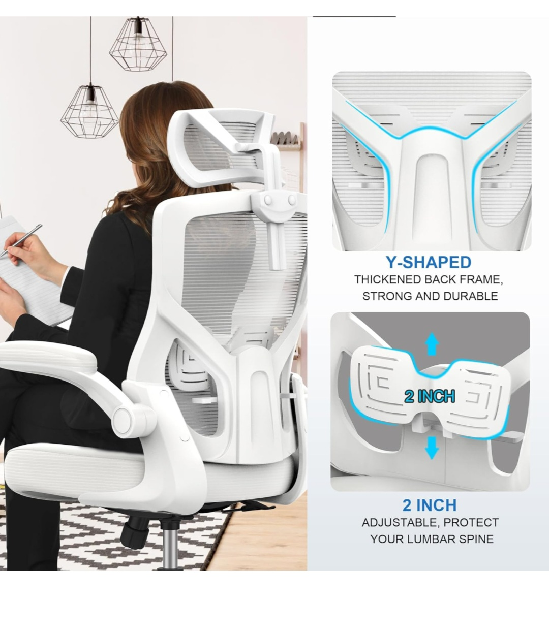 White Ergonomic Office Chair - photo 5