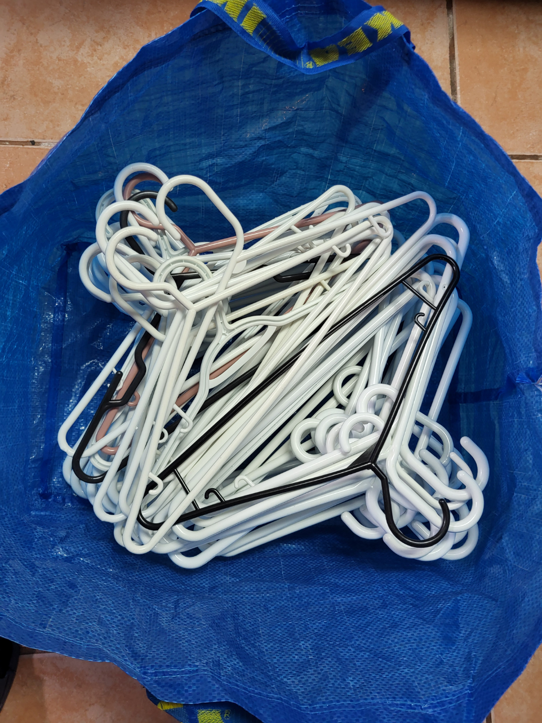 Bag of Plastic Clothes Hangers