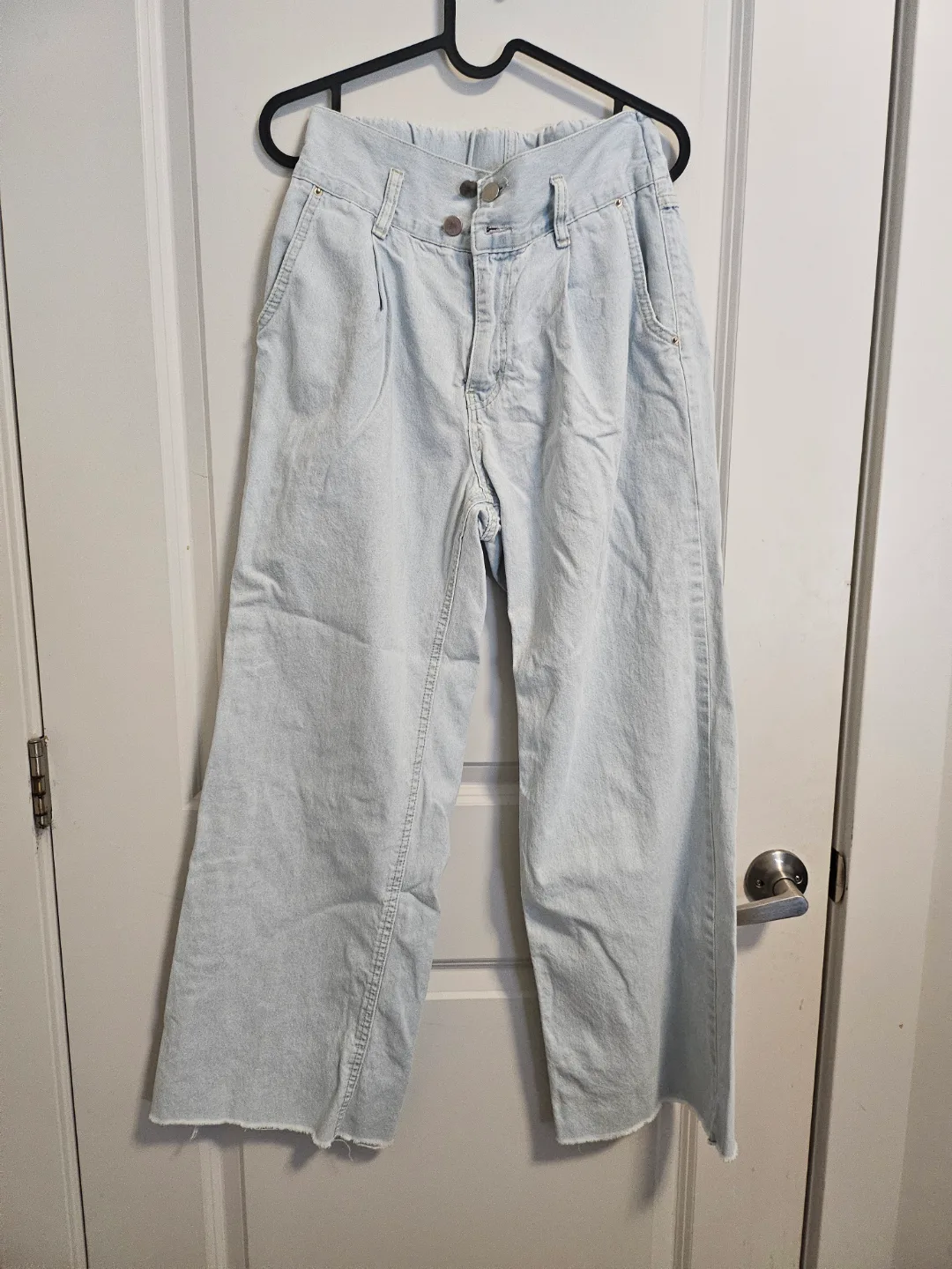 Kores High Waisted Light Wash Wide Leg Jeans thumbnail