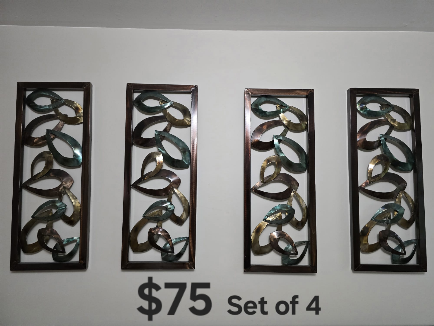 Set of 4 Metal Wall Decor