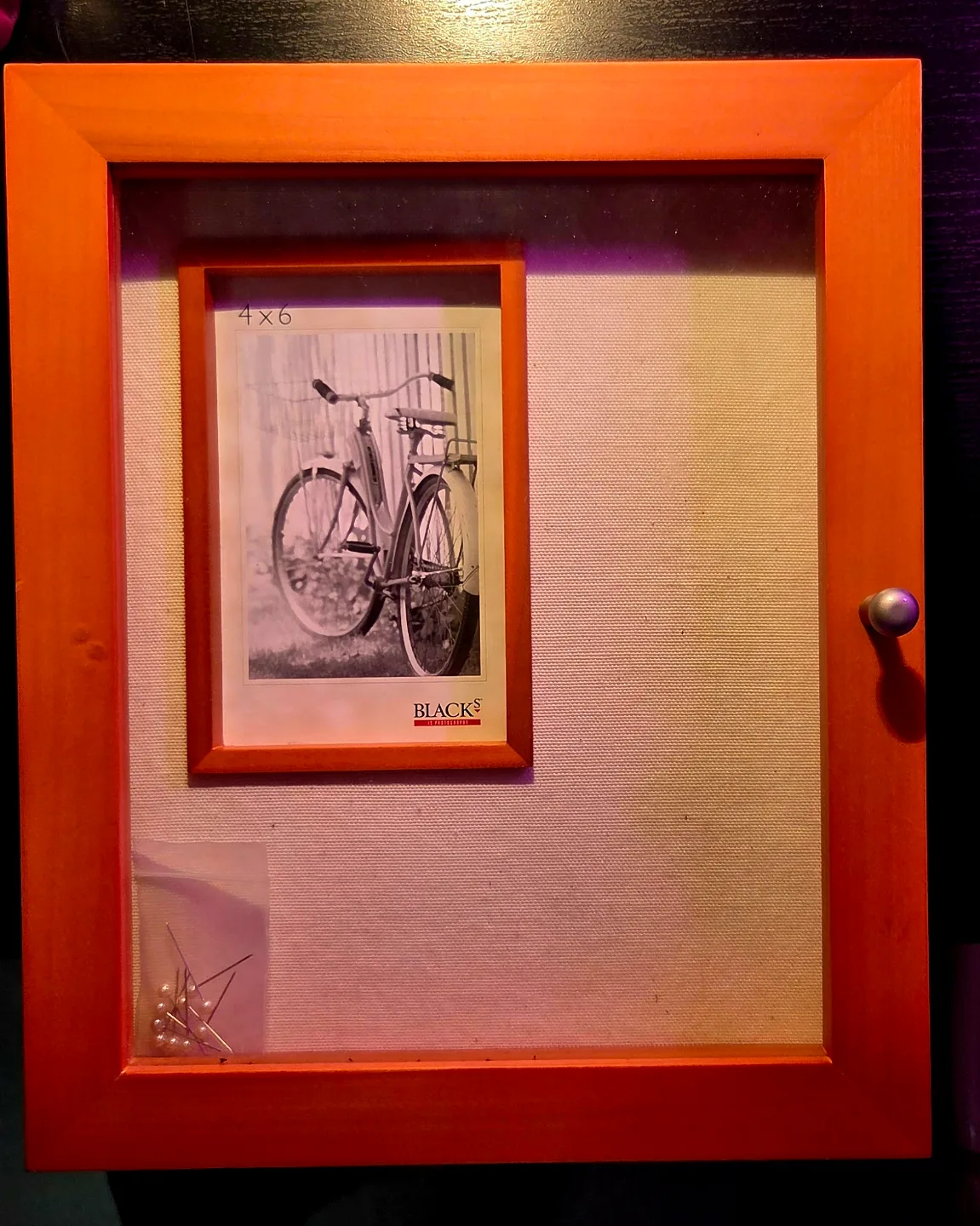 Orange Wooden Shadow Box Photo Pinboard thumbnail