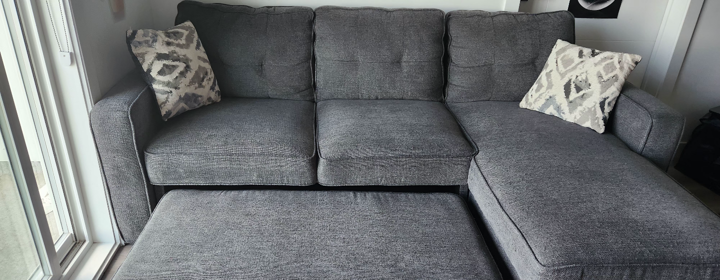 Grey Sectional Sofa with Pull-Out Sleeper - photo 4