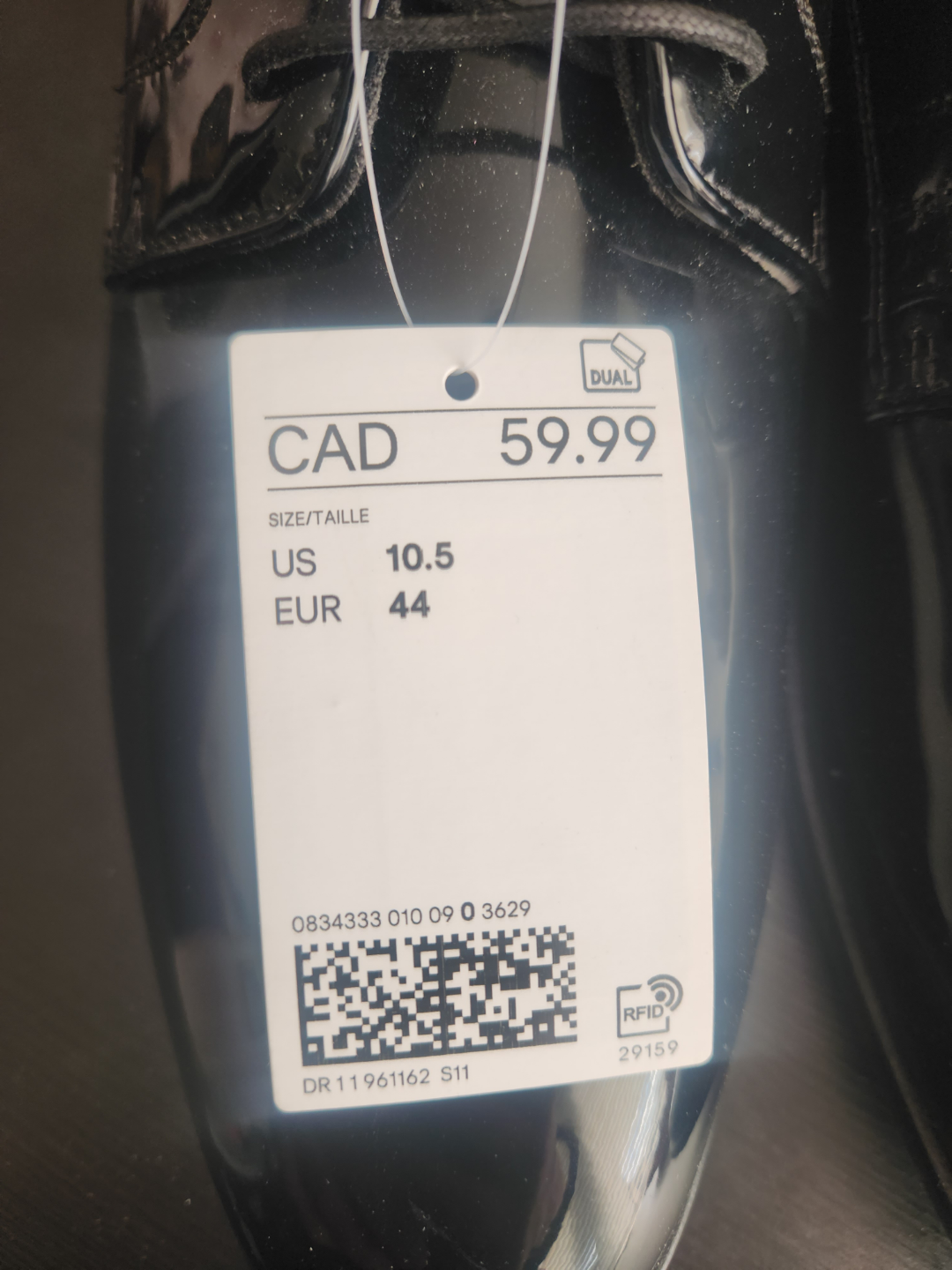 *brand new* Men's formal black Derby Shoes, Size 10.5 US - photo 2