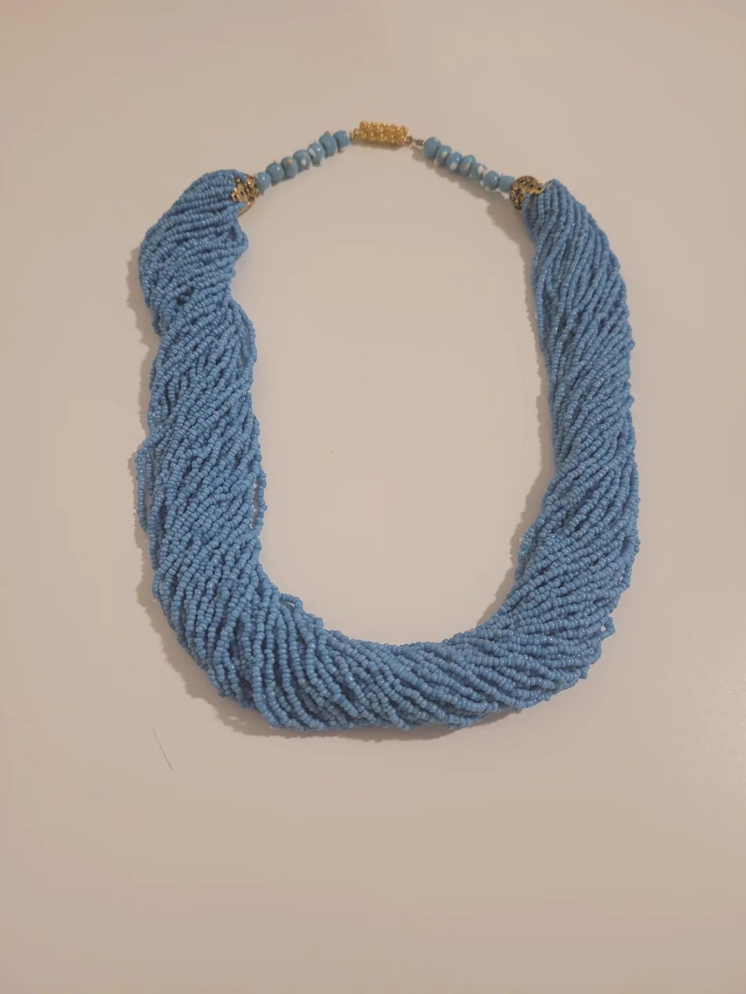 VINTAGE light Blue Seed necklace image indicator(2)