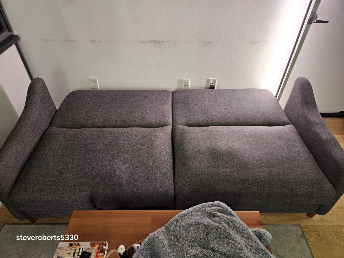 Dark Gray Fabric Sofa Bed - photo 2