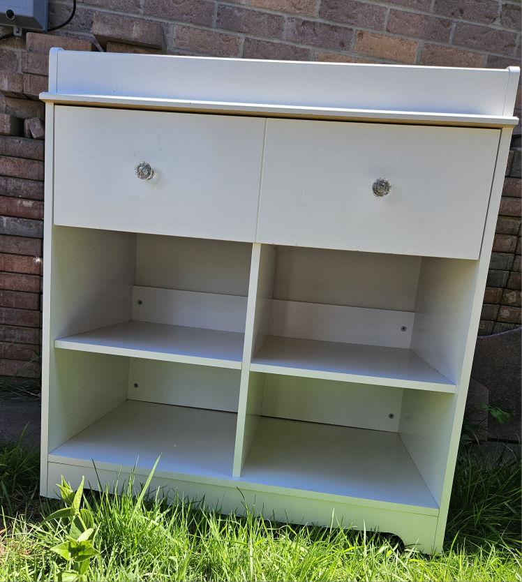 White Changing Table with Shelves