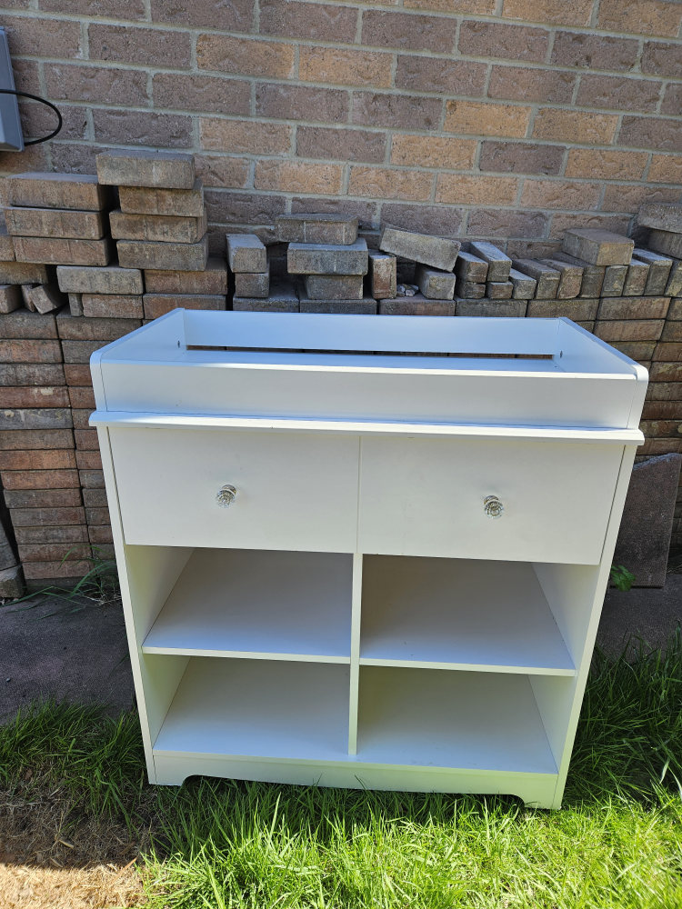 White Changing Table with Shelves - photo 2