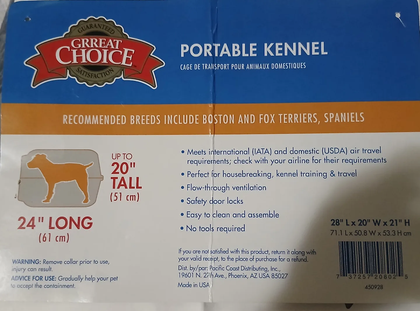 🏒Great Choice 24" Portable Large Pet Kennel Carrier image indicator(5)