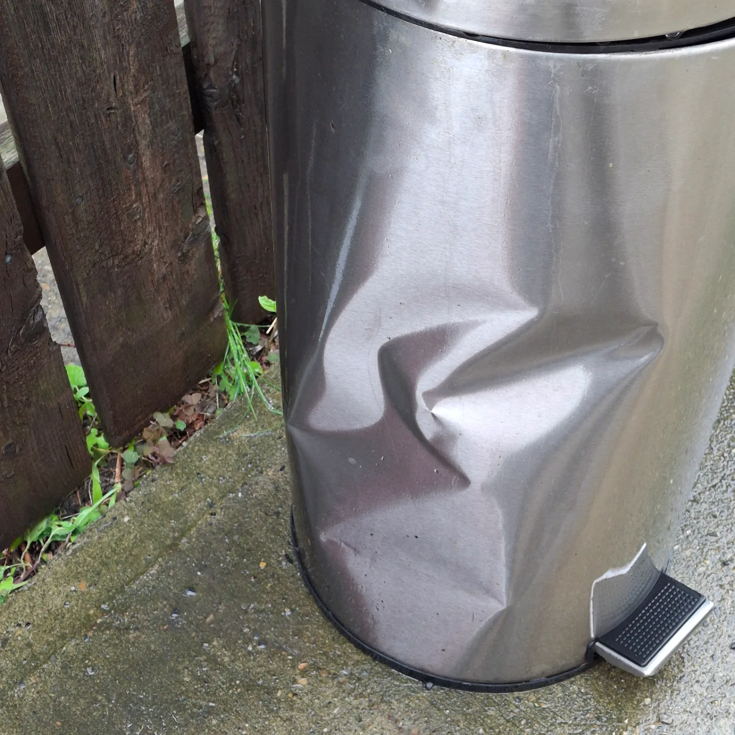 dented Stainless Steel Step Trash Can thumbnail