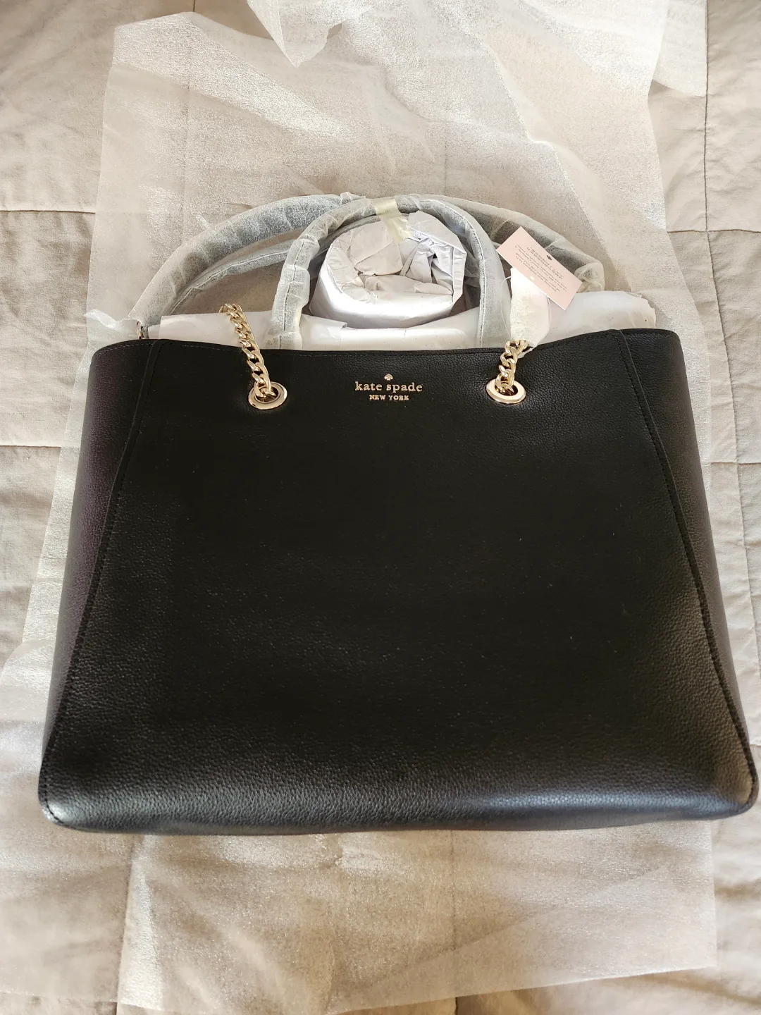 Kate Spade Black Leather Tote Bag image indicator(4)